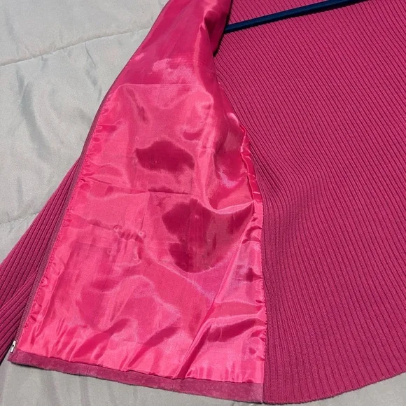 Escapade Studded Suede Knit Pink Jacket Sweater Size M - Picture 14 of 15